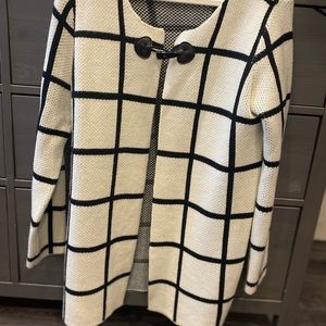 Cardigan escio black and white checkered (M)